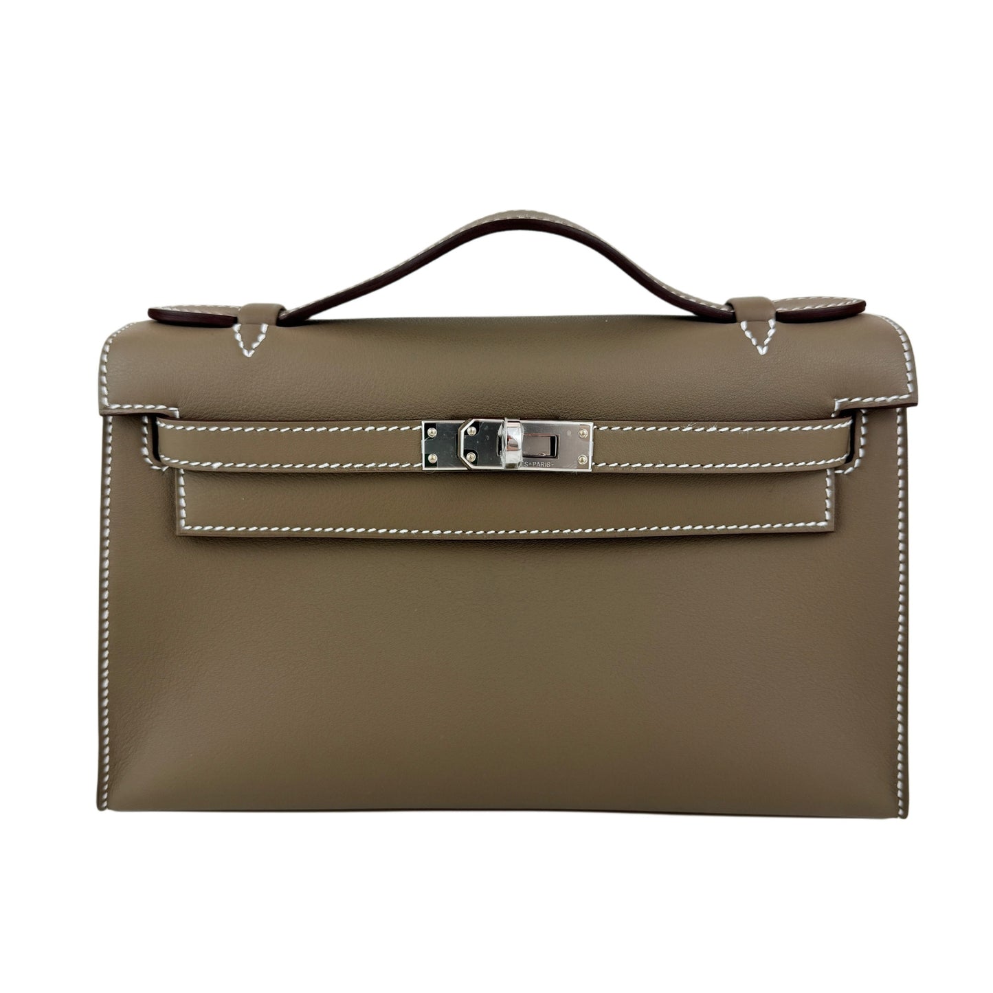 Pochette kelly ケリーポシェット Etoupe エトープ PHW シルバー金具 Stamp-K K刻印 Swift スイフト