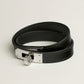 Kelly double bracelet レザーブレスレット ケリー T5 Black ブラック