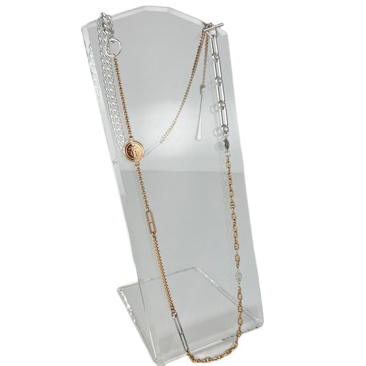 新品未使用 HERMES エルメス Mix and h long necklace ミックス＆Hロングネックレス RG金具 ローズゴールド/シルバー