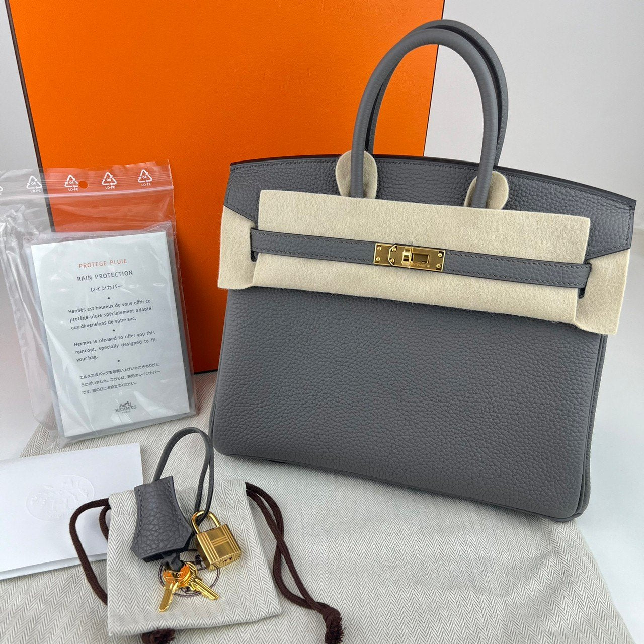 Birkin25 バーキン25 Gris meyer グリメイヤー U刻 GHW ゴールド金具