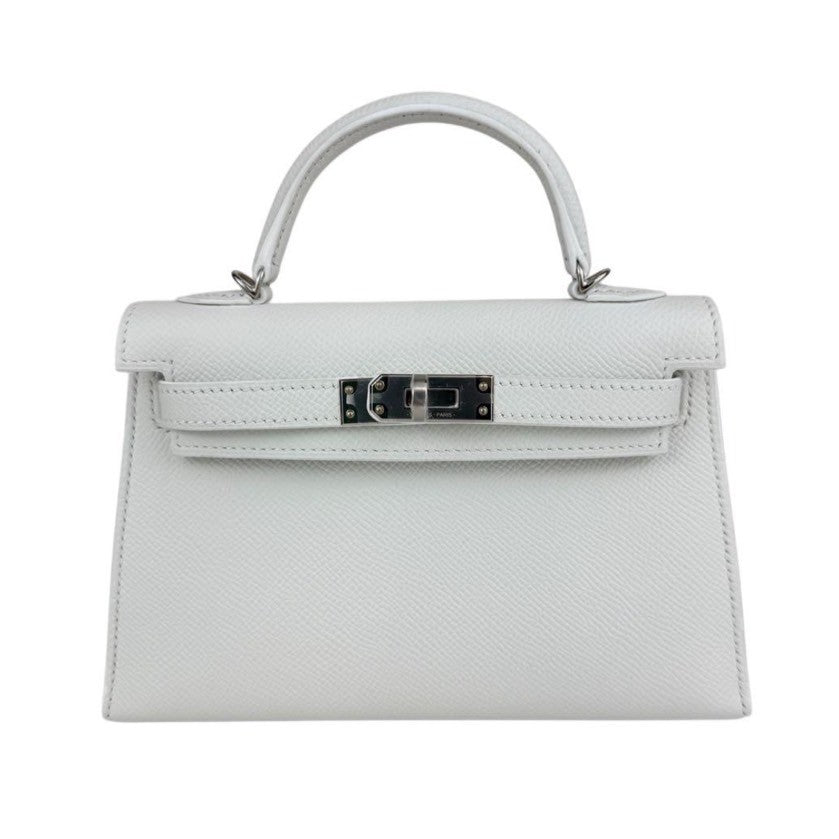 Mini kelly ミニケリー New white ニューホワイト Epsom エプソン PHW シルバー金具 Stamp-K K刻印