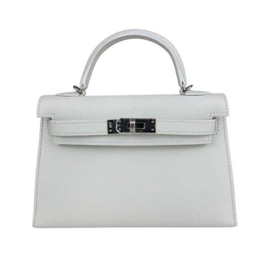 Mini kelly ミニケリー New white ニューホワイト Epsom エプソン PHW シルバー金具 Stamp-K K刻印