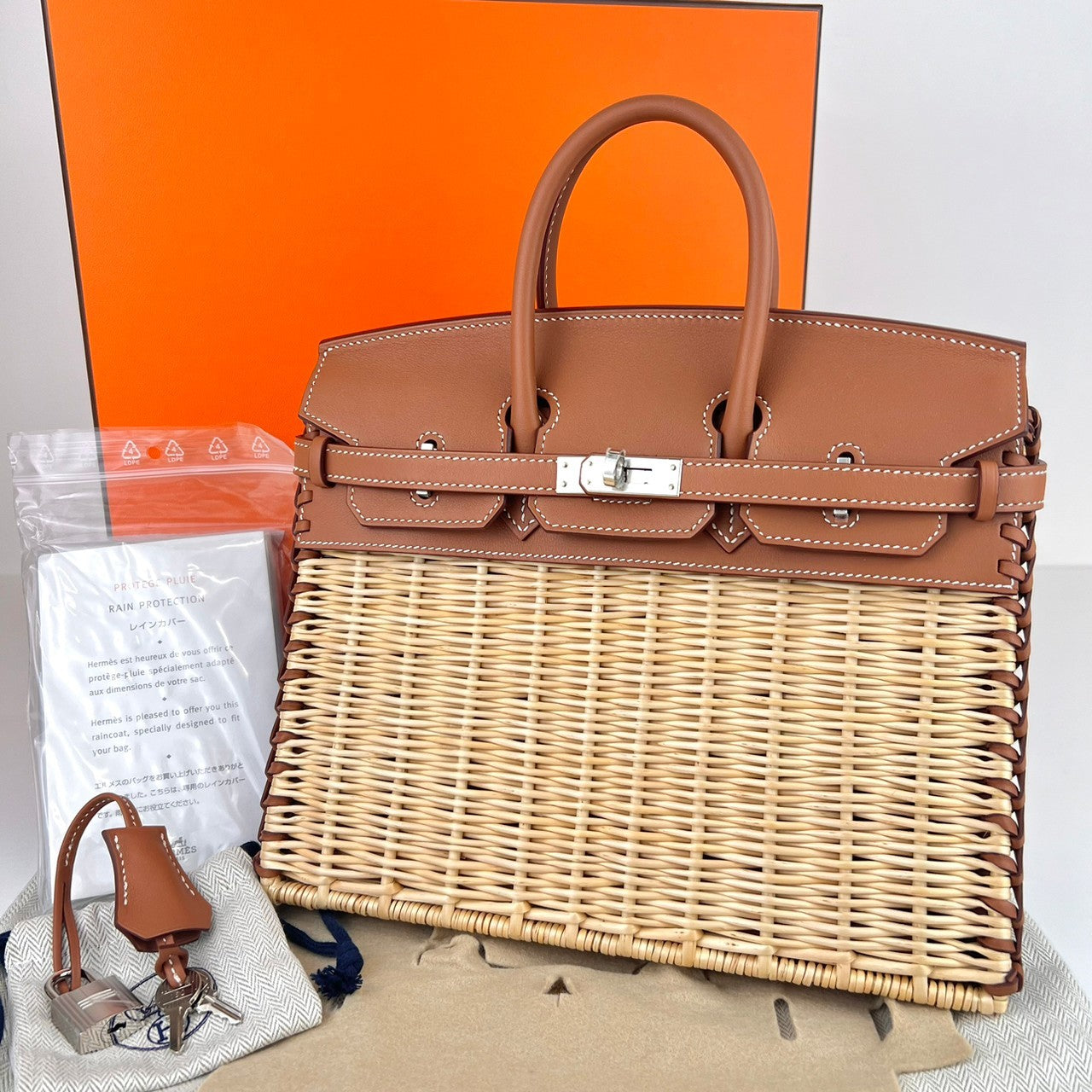 Birkin25 Picnic バーキン25 ピクニック Gold ゴールド Swift/Rattan スイフト/ラタン PHW シルバー金具 Stamp-U U刻印