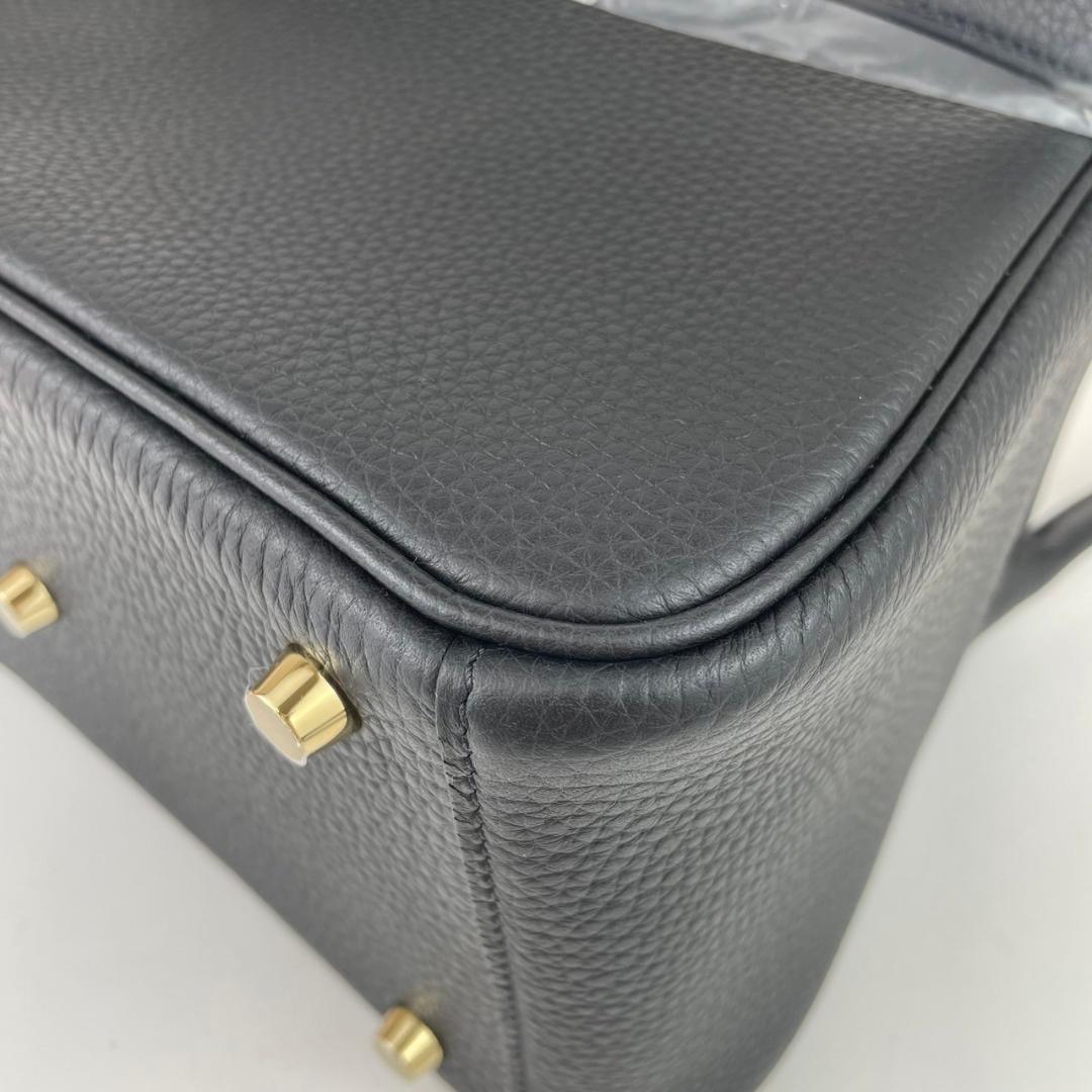 新品 HERMES エルメス Lindy26 リンディ26 Black ブラック Taurillon Clemence トリヨンクレマンス GHW ゴールド金具 B刻