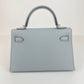 Mini kelly ミニケリー Stamp-K K刻印 Epaom エプソン Blue glacie ブルーグラシエ PHW シルバー金具 2WAYバッグ ショルダーバッグ ハンドバッグ