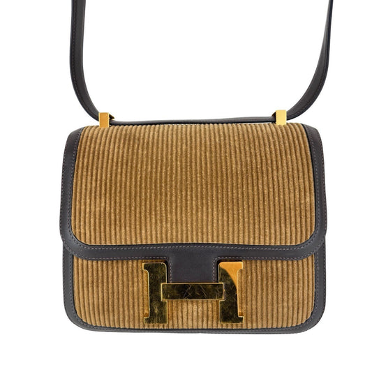 Constance 24 コンスタンス24 Corduroy/Swift コーデュロイ/スウィフト Tabac camel タバックキャメル GHW ゴールド金具 Stamp-D D刻印