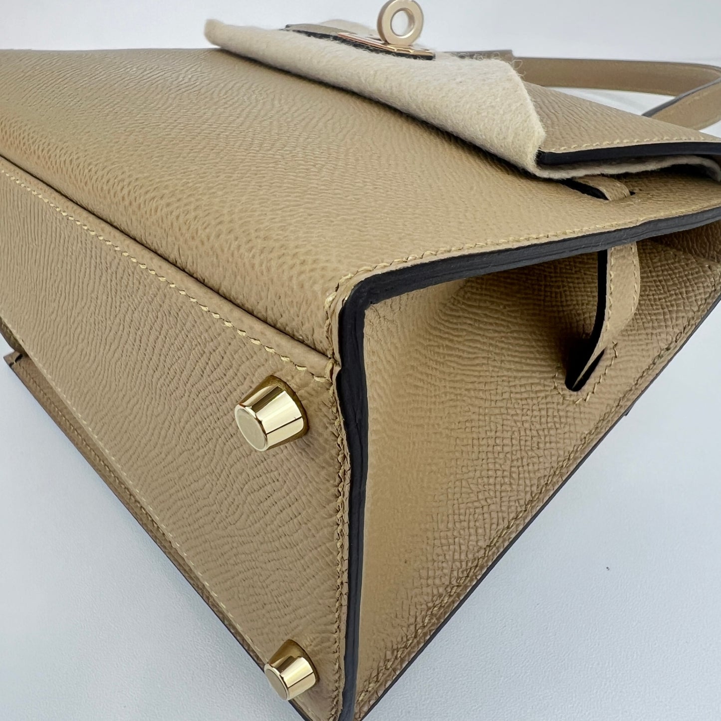 Mini kelly disorder ミニケリー 無秩序 Poussiere プシエール PMBHW  シャンパンゴールド金具 Stamp-K K刻印 Epsom エプソン