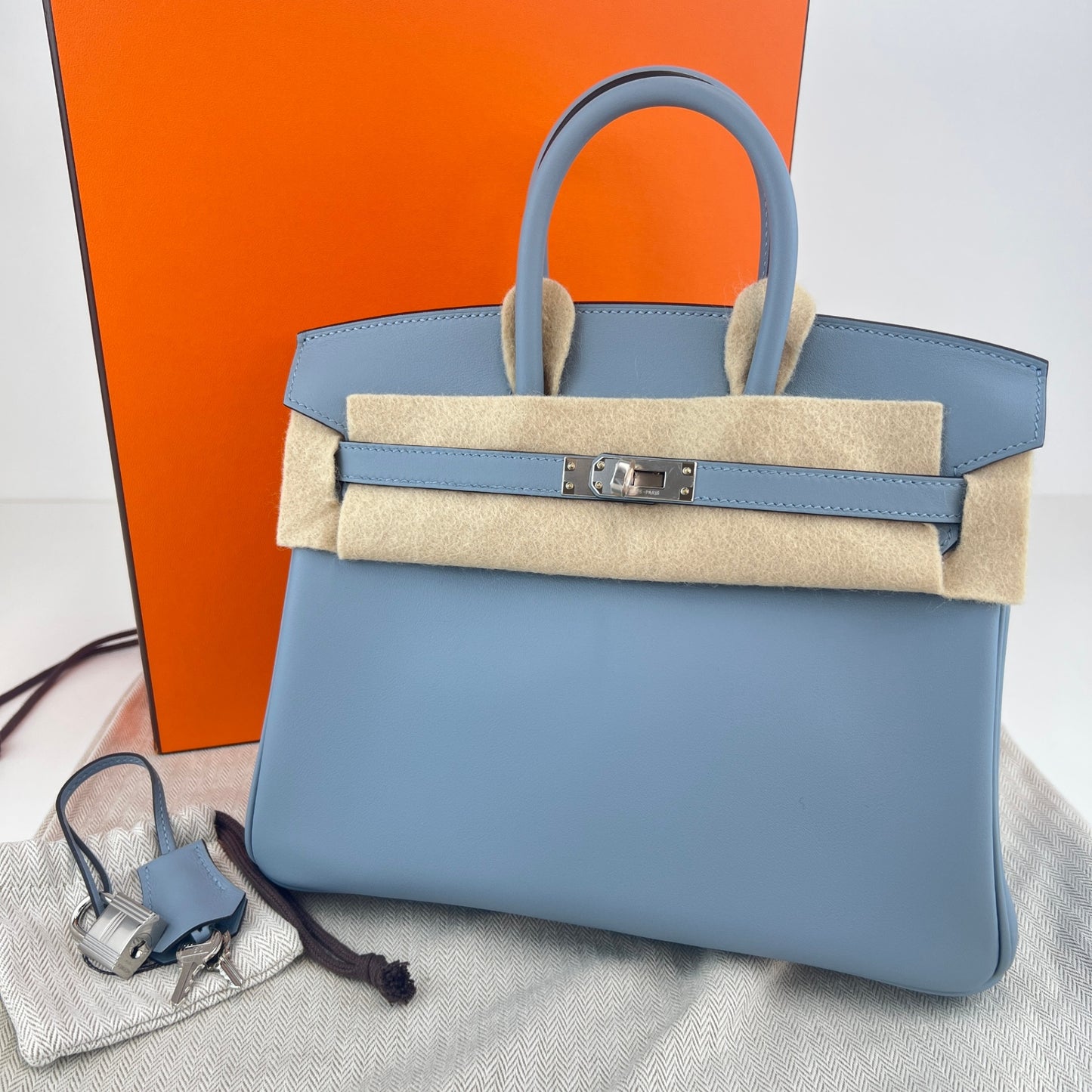 Birkin25 バーキン25 Blue lin  ブルーリン　PHW シルバー金具 Swift スイフト　Stamp-K K刻