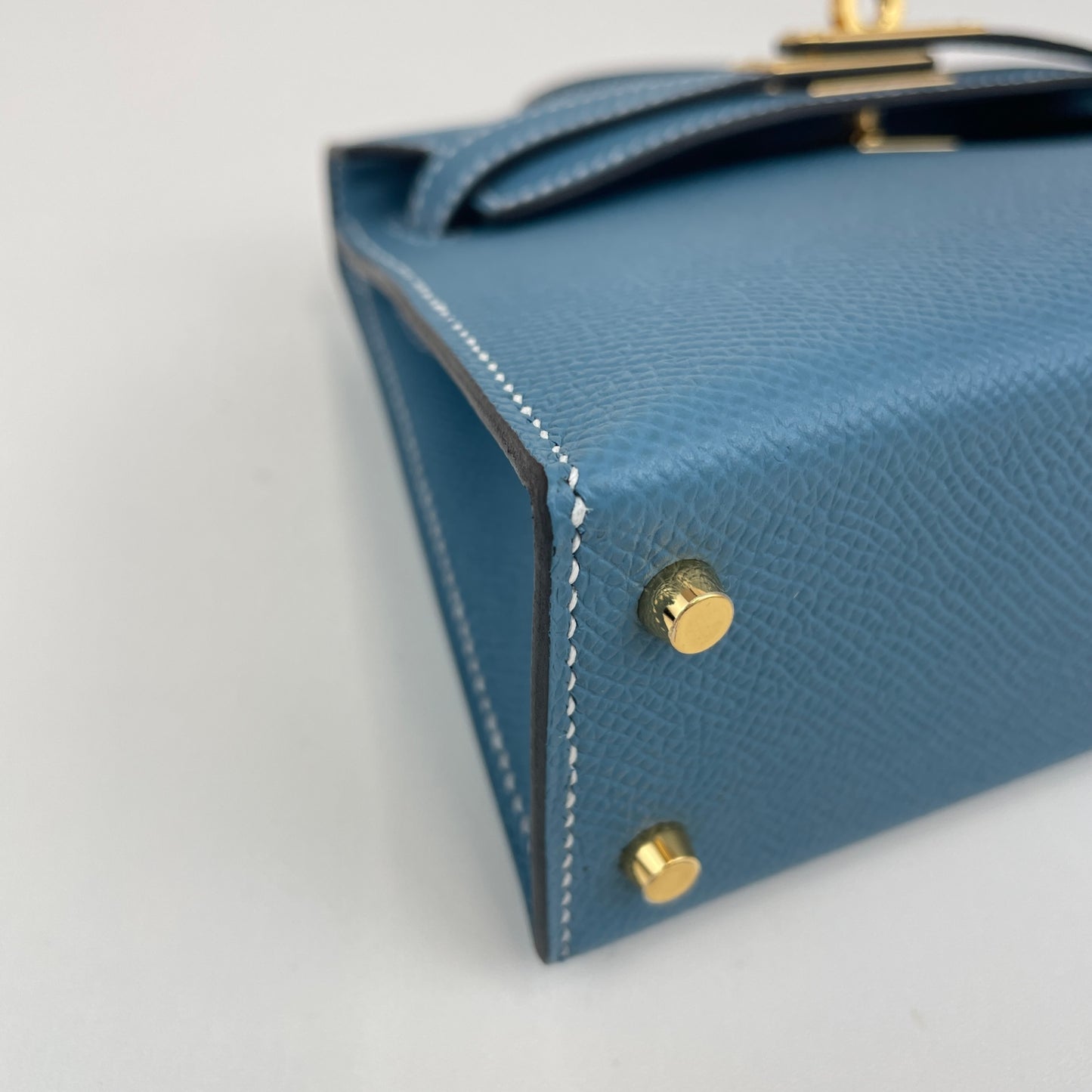 Mini kelly ミニケリー Blue jean ブルージン Epsom エプソン GHW ゴールド金具 Stamp-K K刻印