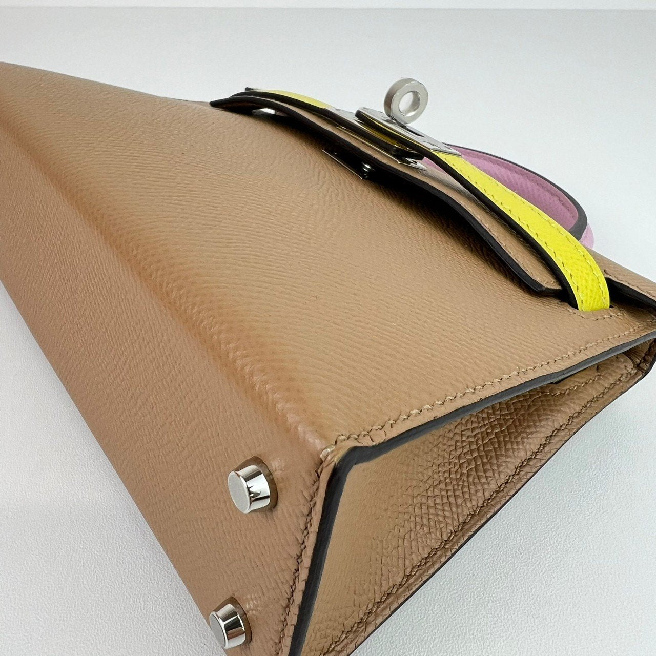 Mini Kelly tricolore ミニケリートリコロール チャイ シルバー金具 Epsom エプソン Stamp-U U刻印