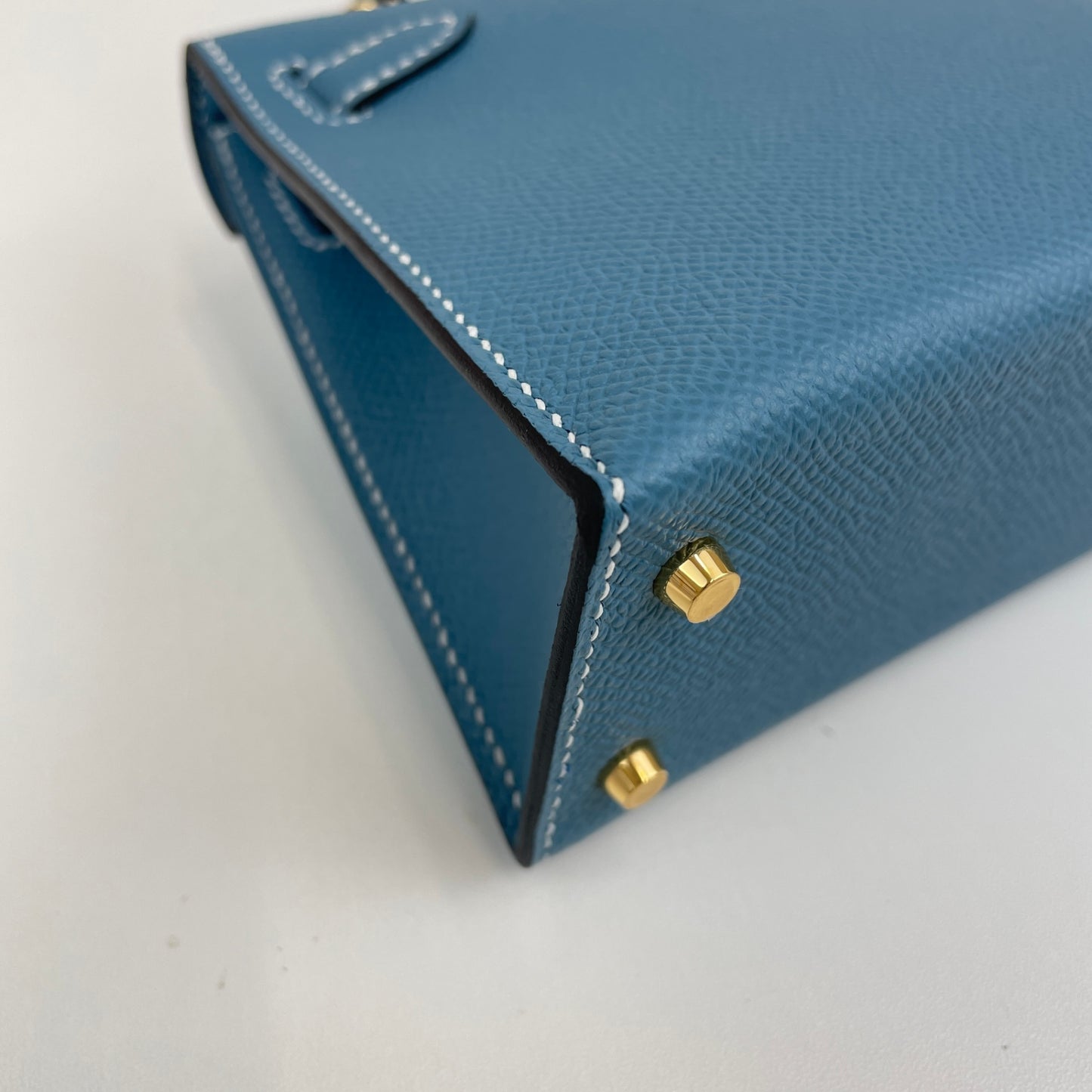 Mini kelly ミニケリー Blue jean ブルージン Epsom エプソン GHW ゴールド金具 Stamp-K K刻印