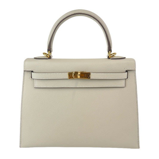 Kelly25 Sellier ケリー25 セリエ Craie クレ GHW ゴールド金具 Stamp-W W刻印 Epsom エプソン