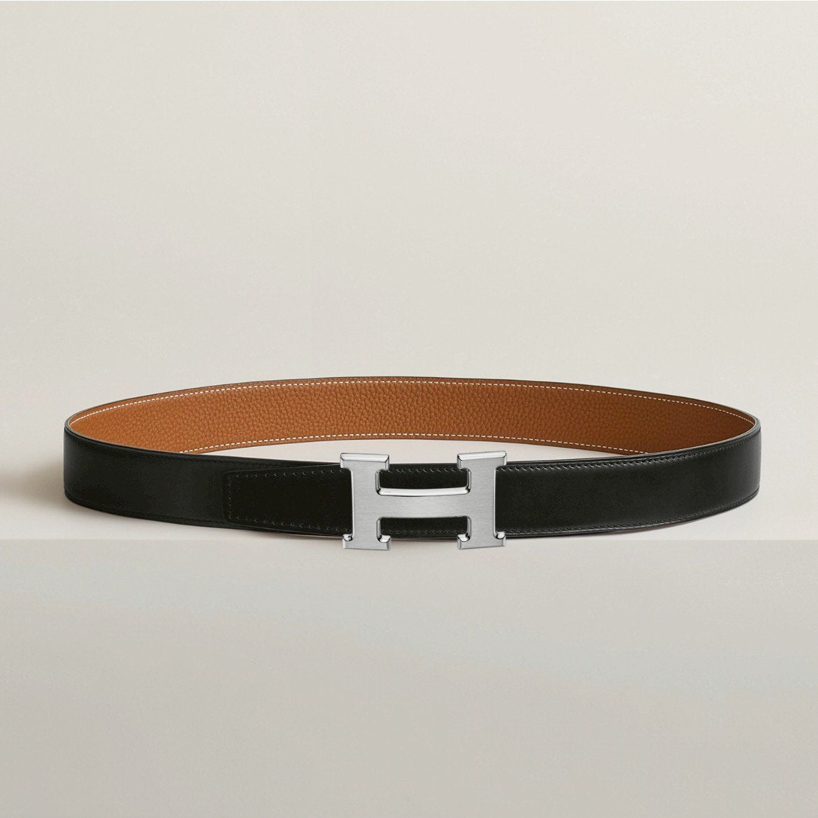 Ceinture H boucleGris moyen Cuir seul de ceinture H #100Black/Gold  Hベルトバックル リバーシブルベルトレザー Black ブラック/Gold ゴールド