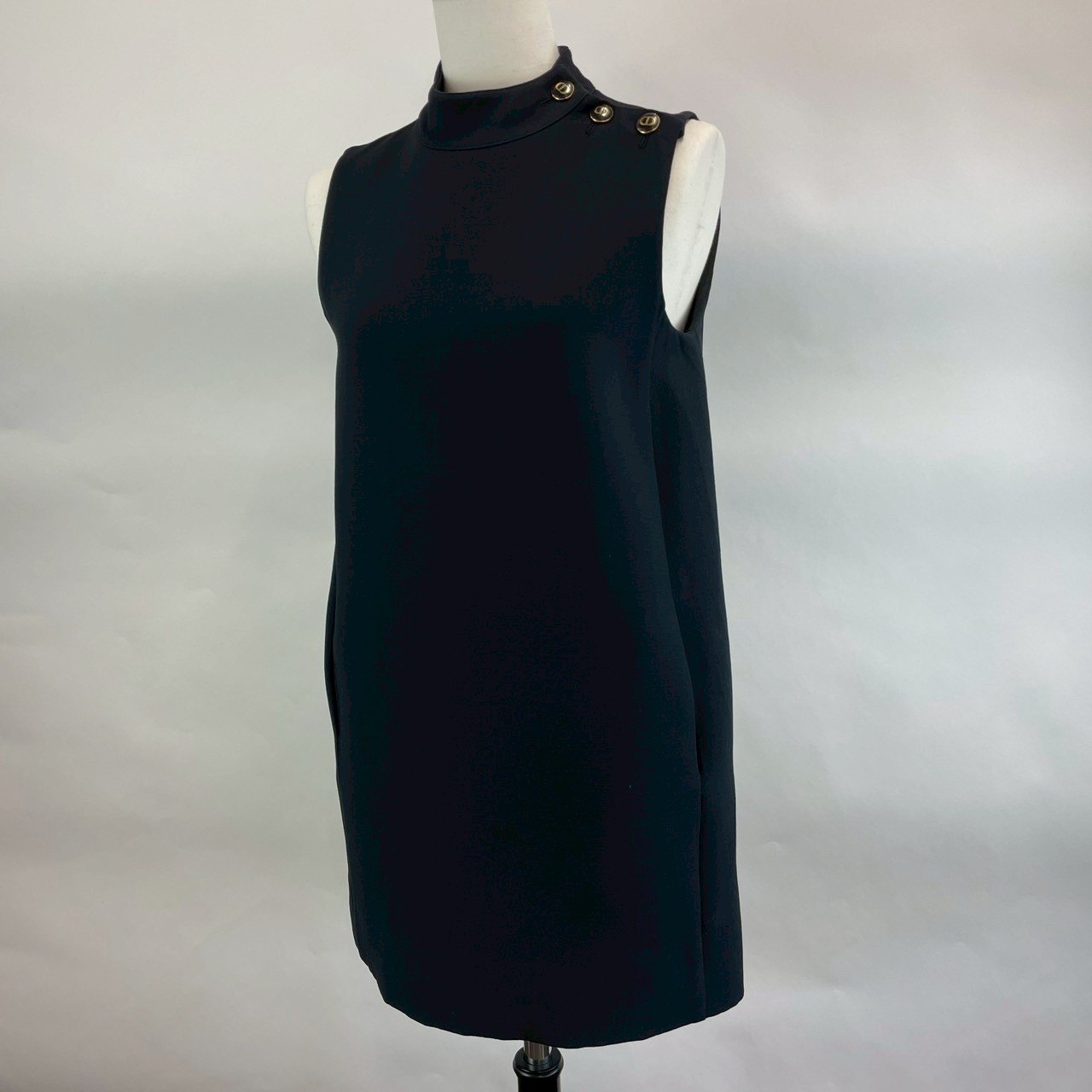 ワンピース 111R17A1166 ブラック ウール77% シルク23% サイズ34