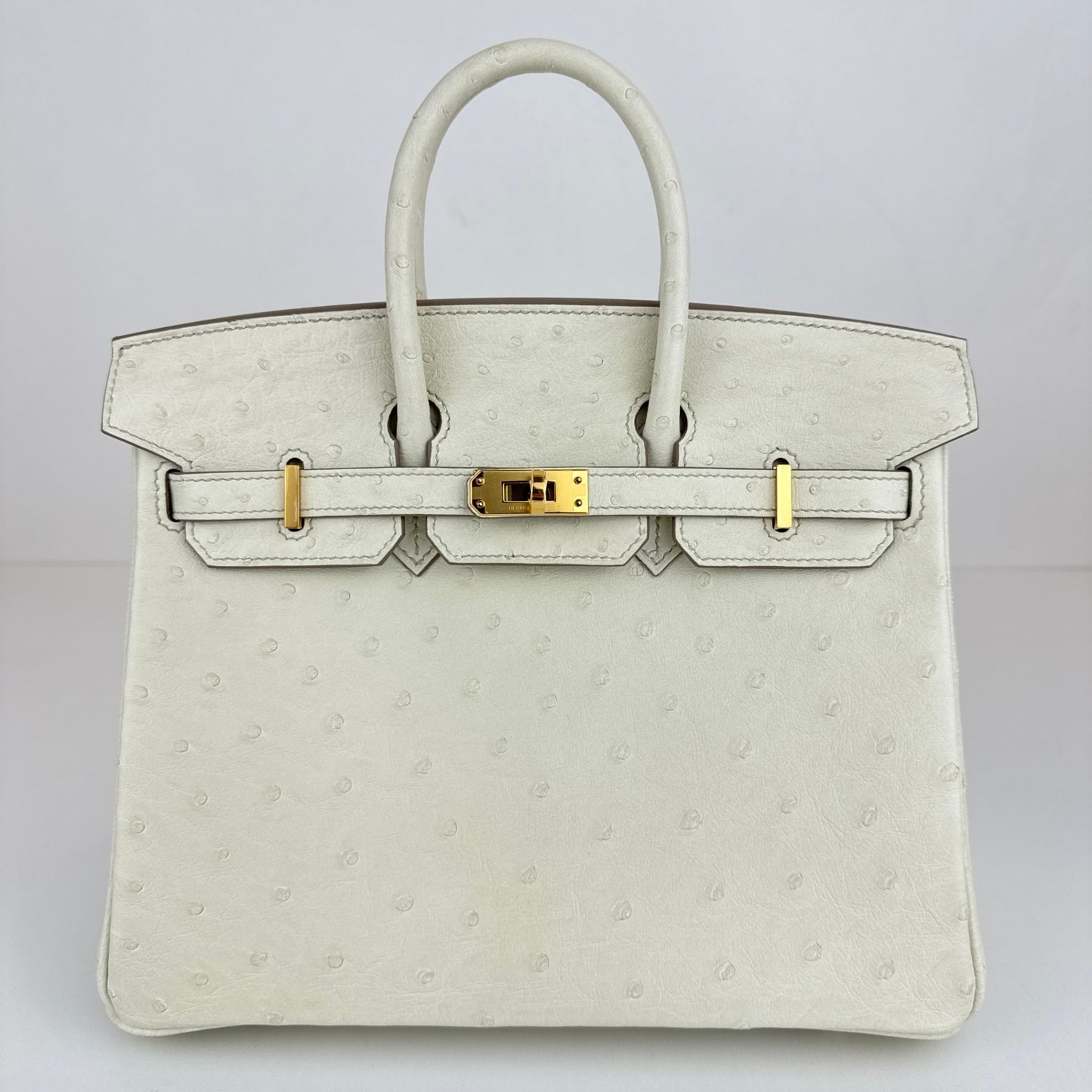 Birkin25 バーキン25 Beton ベトン　Ostrich オーストリッチ　Stamp-K K刻