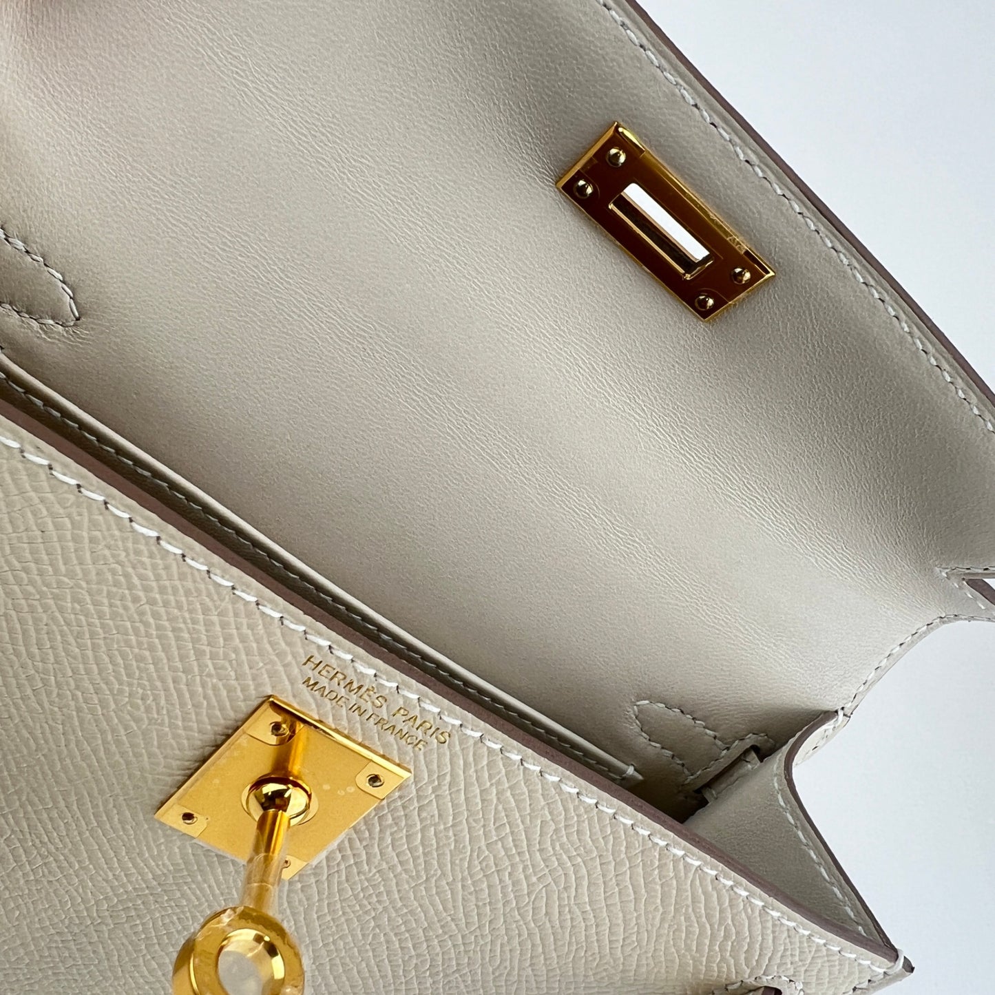 Mini kelly ミニケリー Craie クレ Epsom エプソン GHW ゴールド金具 Stamp-K K刻印