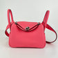 Hermès エルメス Lindy mini リンディミニ Stamp-W W刻印 Taurillon Clemence トリオンクレマンス Rose azalee ローズアザレ PHW シルバー金具