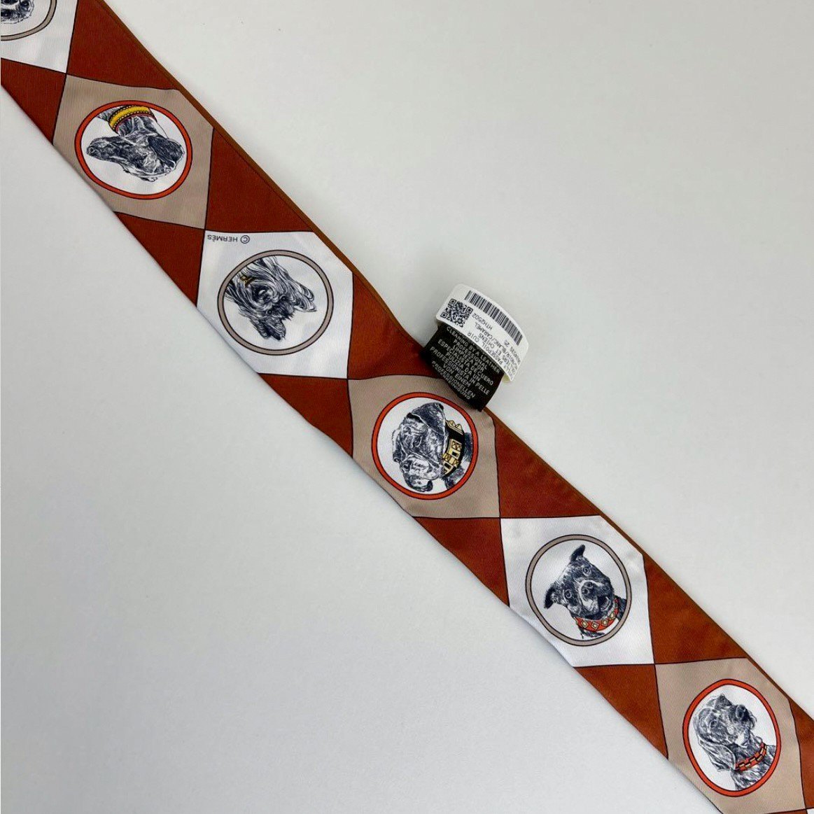 Twilly ツイリー　コリエ・エ・シアン マルチカラー　ブラウン 絹 100%