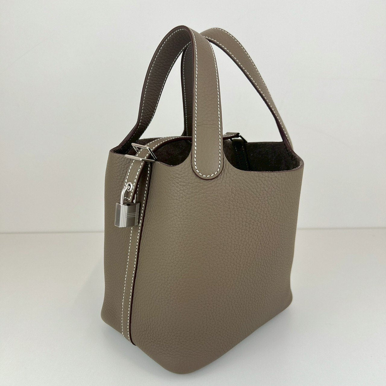 Picotin Lock PM ピコタンロック18 Etoupe エトープ  PHW シルバー金具    Taurillon clemence トリヨンクレマンス  Stamp-W W刻印
