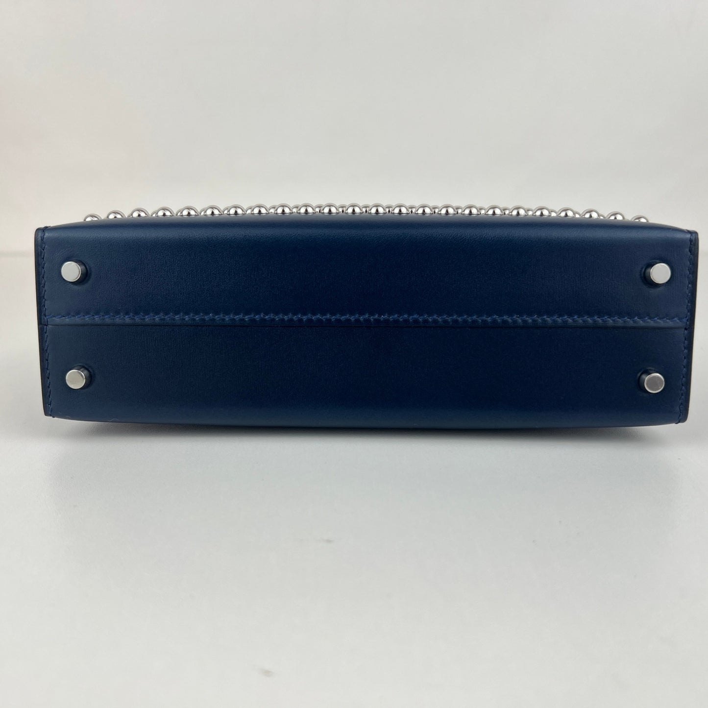 Mini kelly cloute ミニケリークルーテ Blue abysse ブルーアビス  PHW シルバー金具 Stamp-K K刻印 Box calf ボックスカーフ