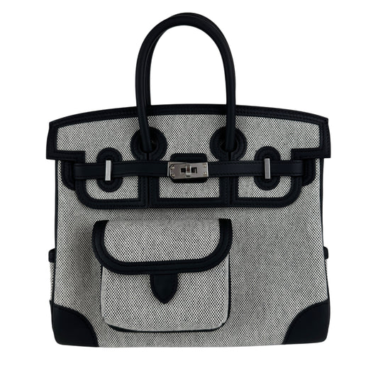 Birkin25 cargo バーキン25 カーゴ Black ブラック Toile goeland/Swift トワルゴエラン/スイフト PHW シルバー金具 Stamp-K K刻印