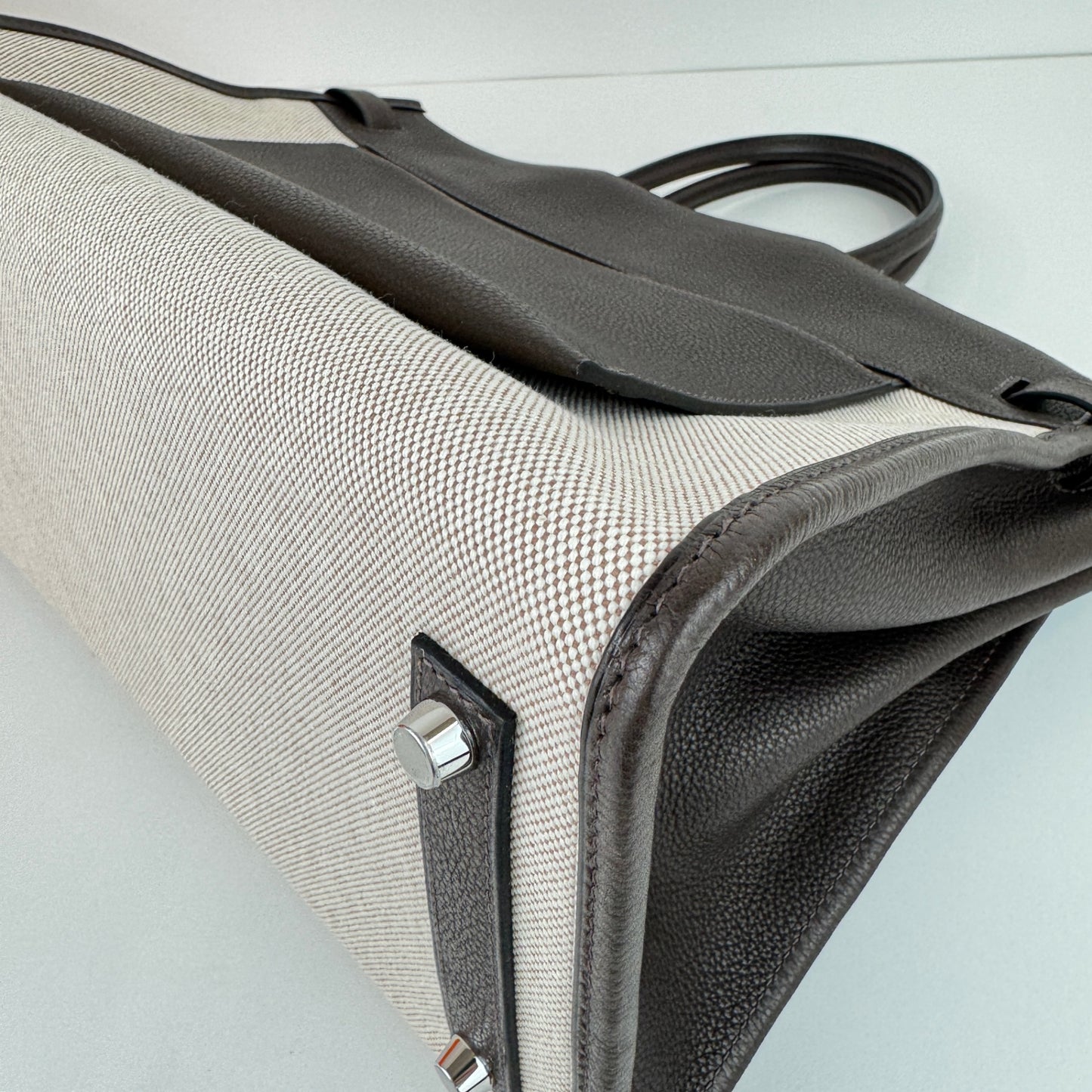 Birkin35 A L'Envers バーキン35 アランヴェール Ebene エベンヌ  PHW シルバー金具 Barenia/ToileH バレニア/トワルアッシュ Stamp-K K刻印