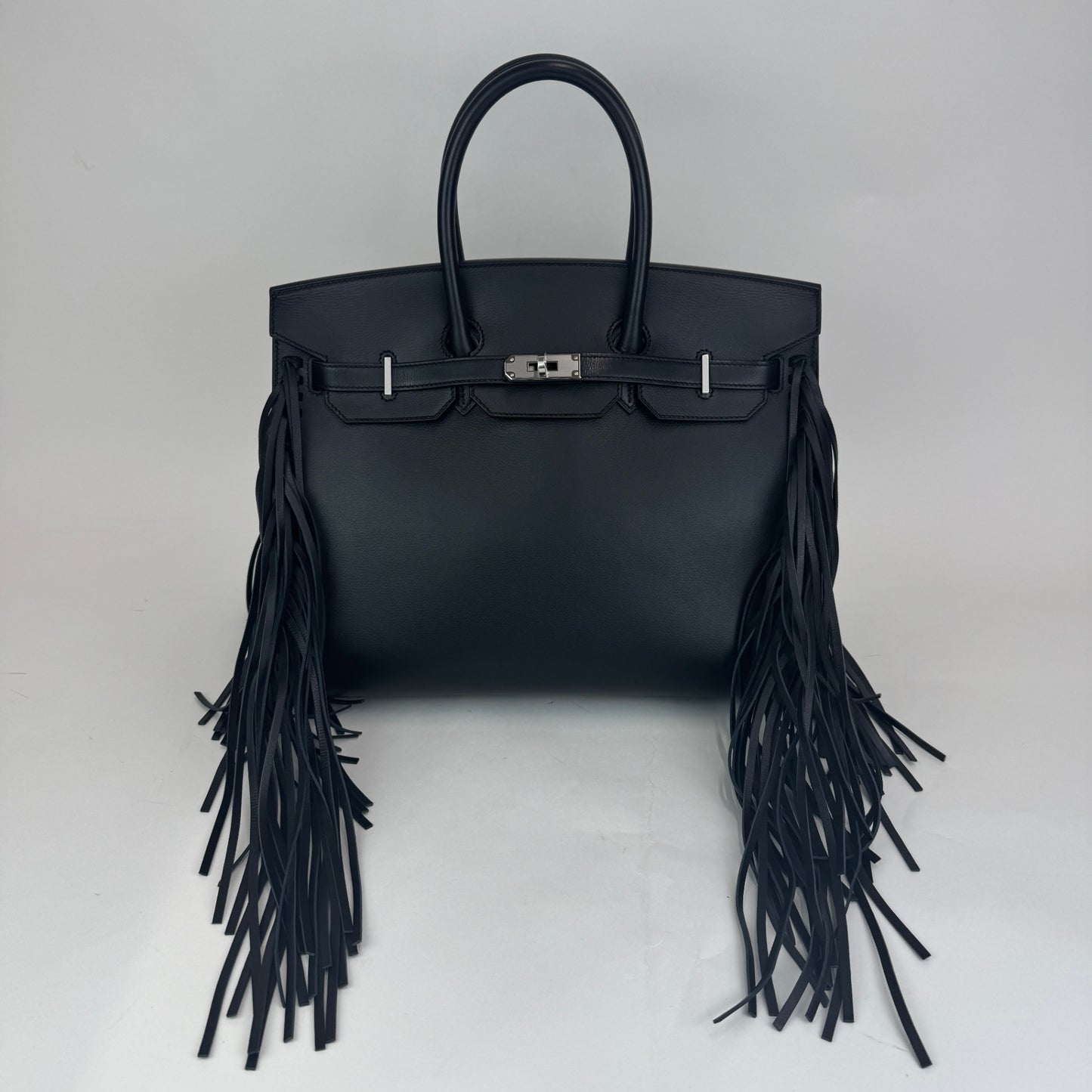 Birkin35 anate バーキン35アナーテ Stamp-W W刻印 Evergrain エヴァーグレイン Black ブラック PHW シルバー金具