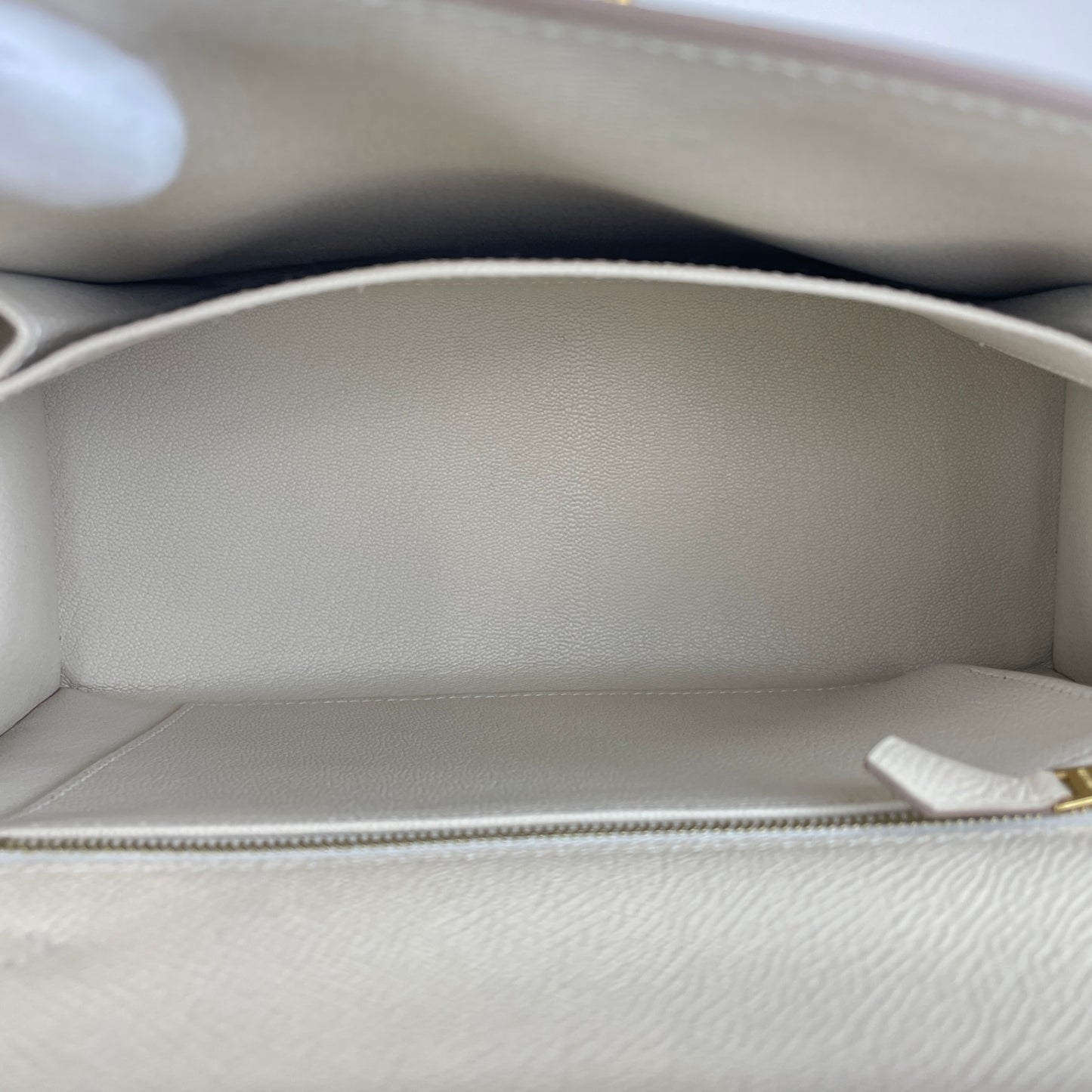 Kelly25 Sellier ケリー25セリエ Craie クレ  GHW ゴールド金具 Epsom エプソン Stamp-W W刻印