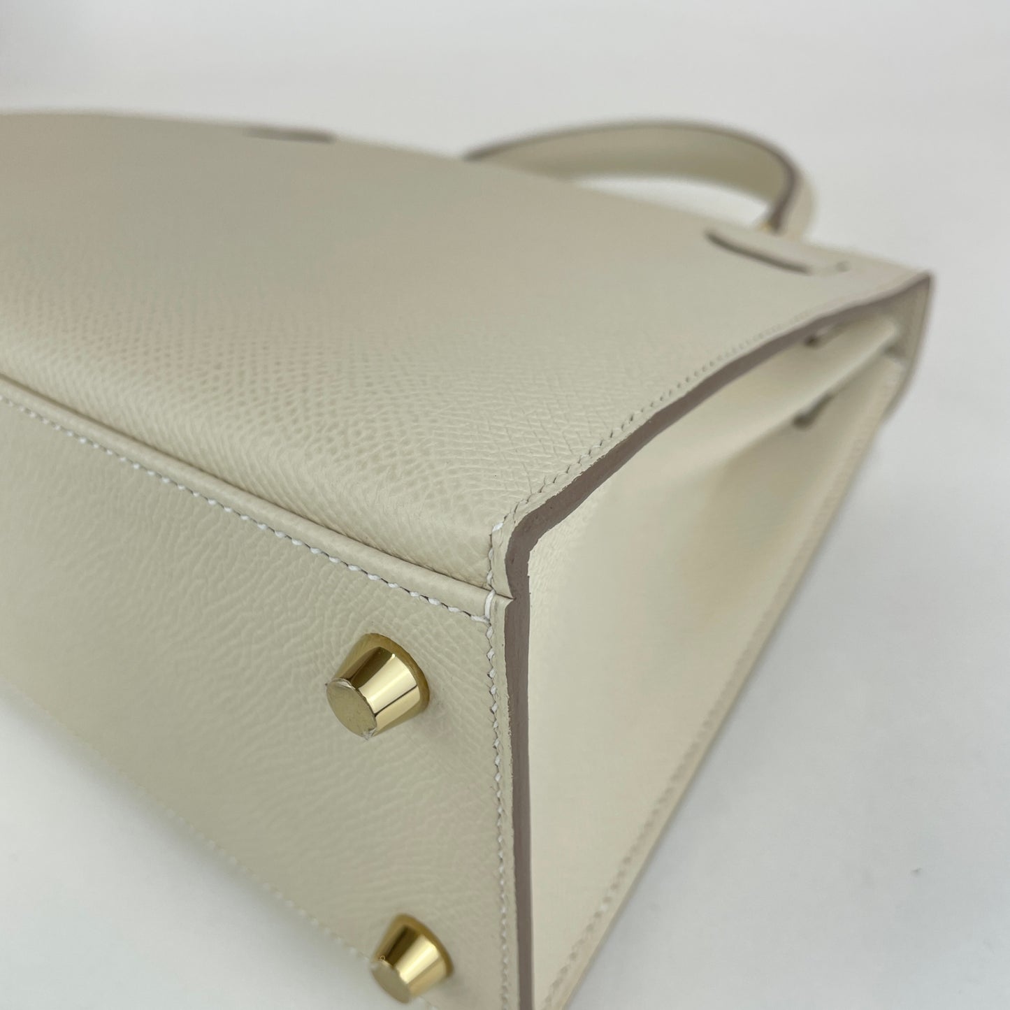 Kelly25 Sellier ケリー25セリエ Craie クレ  GHW ゴールド金具 Epsom エプソン Stamp-W W刻印