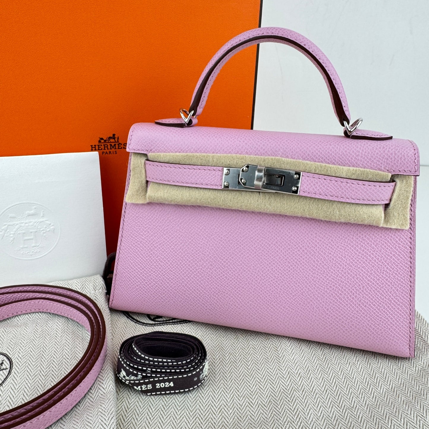 Mini kelly ミニケリー　Mauve Sylvestre　PHW シルバー金具 モーヴシルベストル　Stamp-Z Z刻
