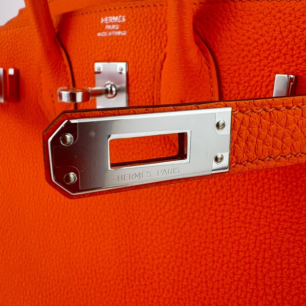 Birkin25 バーキン25 Orangeminium オレンジミニウム PHW シルバー金具 B刻