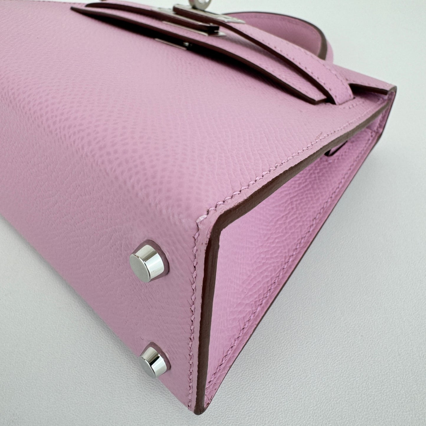 Mini kelly ミニケリー Stamp-B B刻印 Epsom エプソン Mauve sylvestre モーヴシルベストル PHW シルバー金具