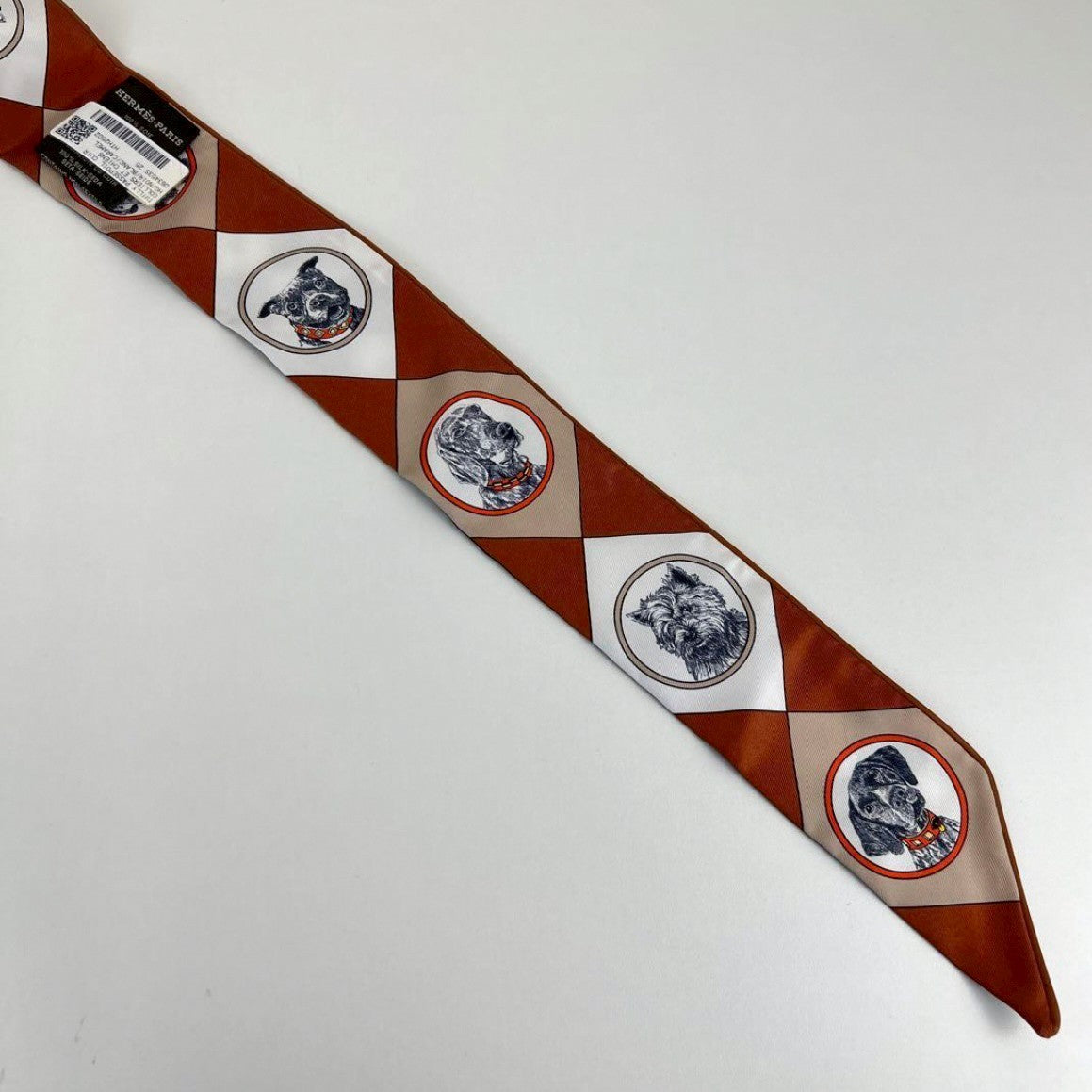 Twilly ツイリー　コリエ・エ・シアン マルチカラー　ブラウン 絹 100%