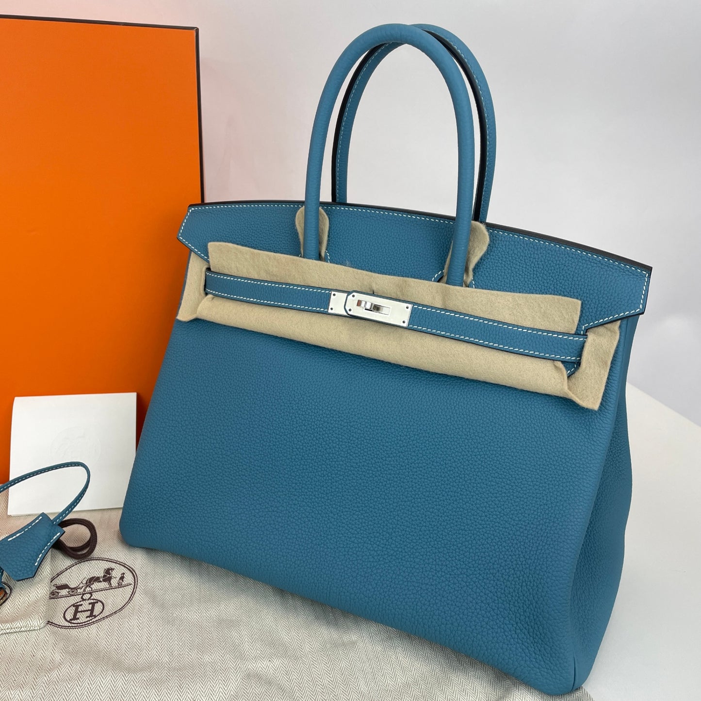 Birkin35 バーキン35 New blue jean ニューブルージーン PHW シルバー金具 Stamp-K K刻印 Togo トゴ