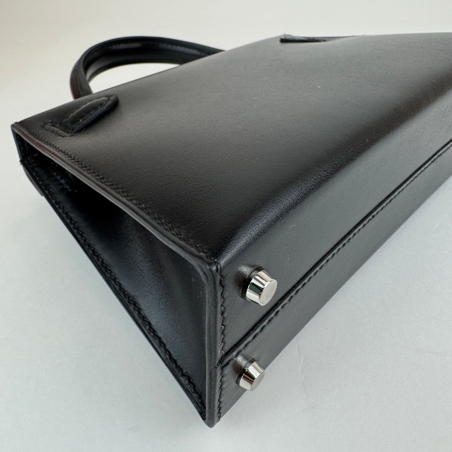 Mini kelly cloute ミニケリークルーテ Stamp-B B印 Boxcalf ボックスカーフ Black　ブラック PHW シルバー金具