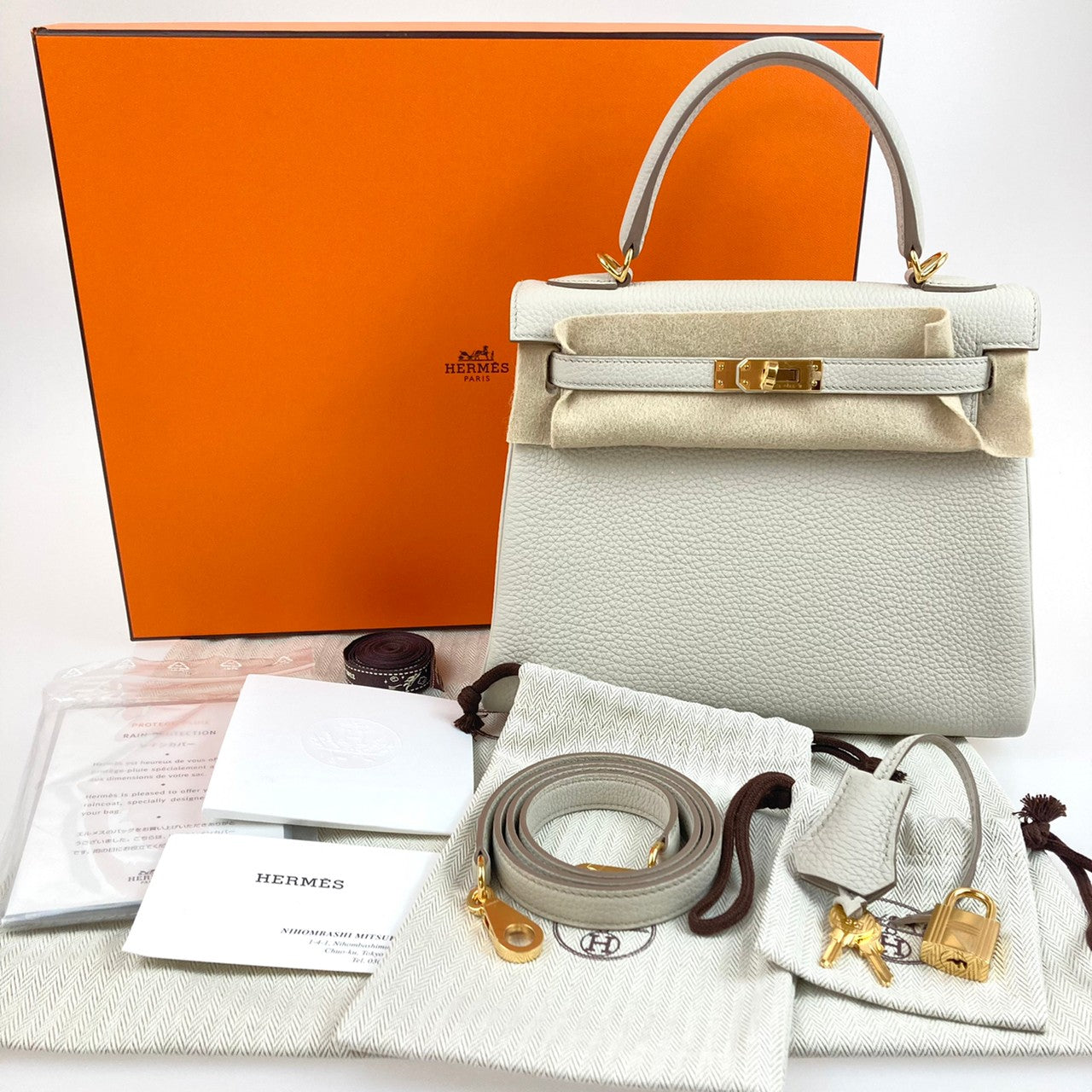 HERMES エルメス Kelly 25 ケリー２５ Beton ベトン Togo トゴ