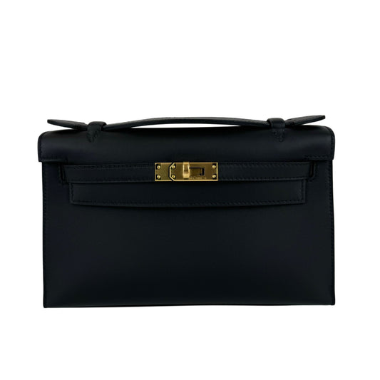 Pochette kelly ポシェットケリー Stamp-W W刻印 Swift スイフト Black ブラック GHW ゴールド金具