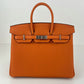 Birkin25 バーキン25 Orange オレンジ  PHW シルバー金具 Togo トゴ Stamp-W W刻印
