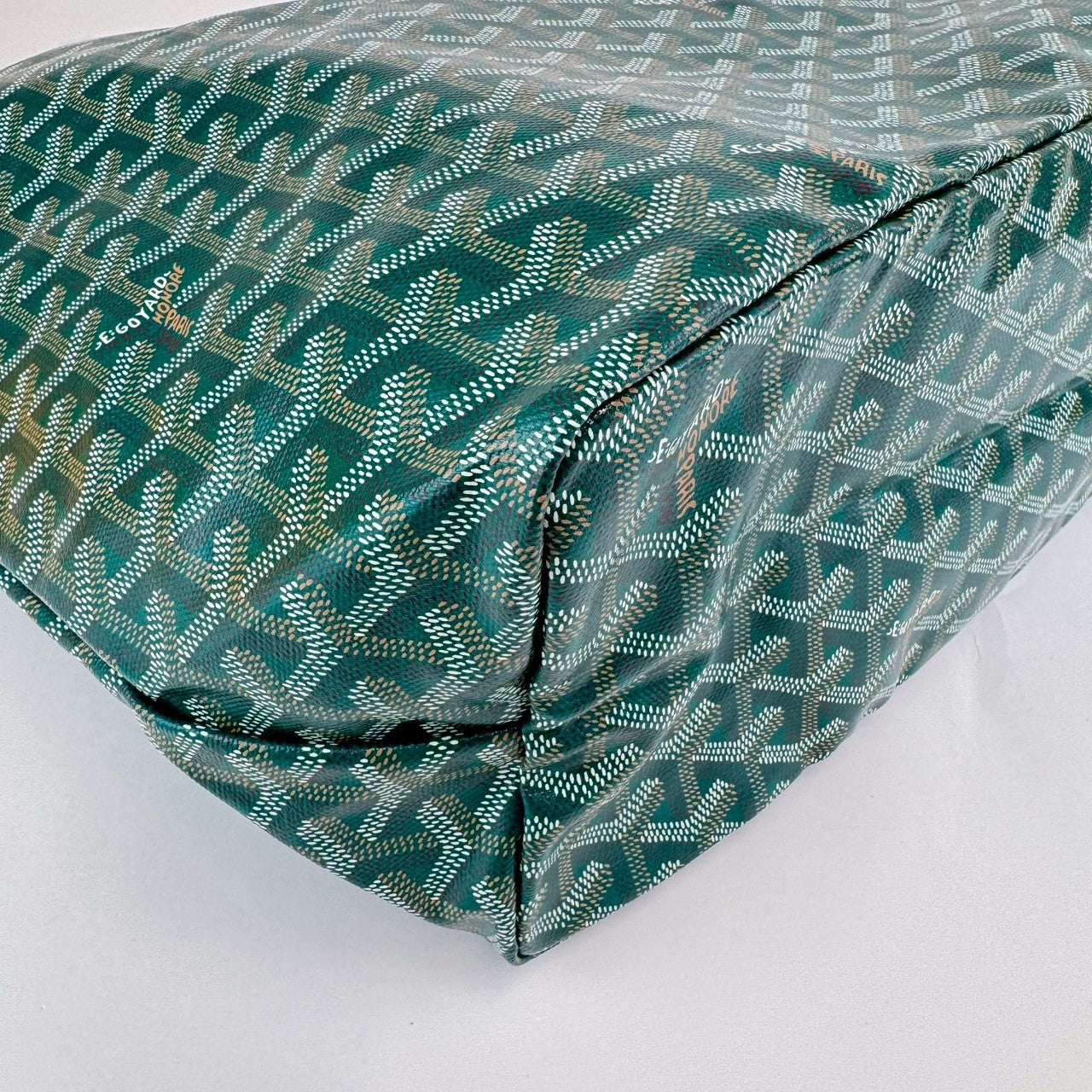 サンルイPM グリーン Green ゴヤールディンキャンバス シュヴロッシュカーフスキン