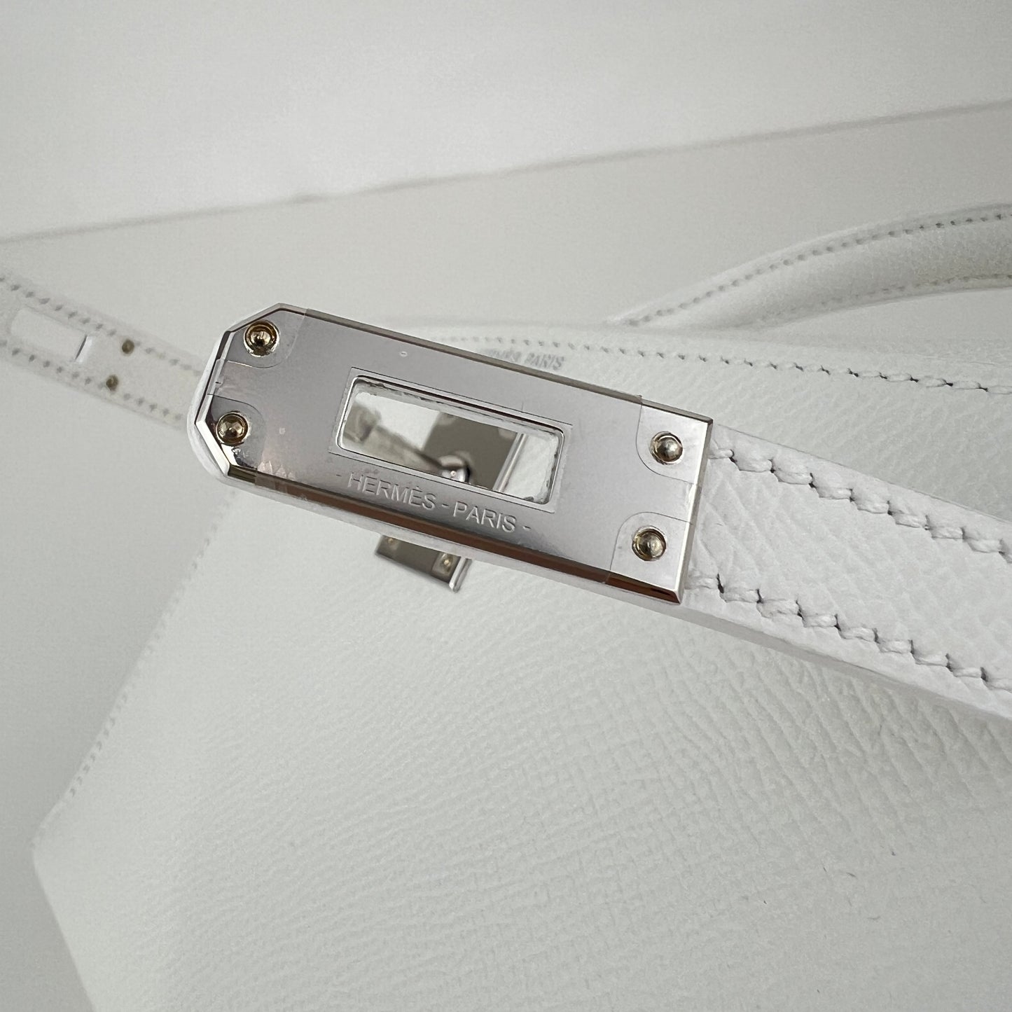 Mini kelly ミニケリー New white ニューホワイト Epsom エプソン PHW シルバー金具 Stamp-K K刻印