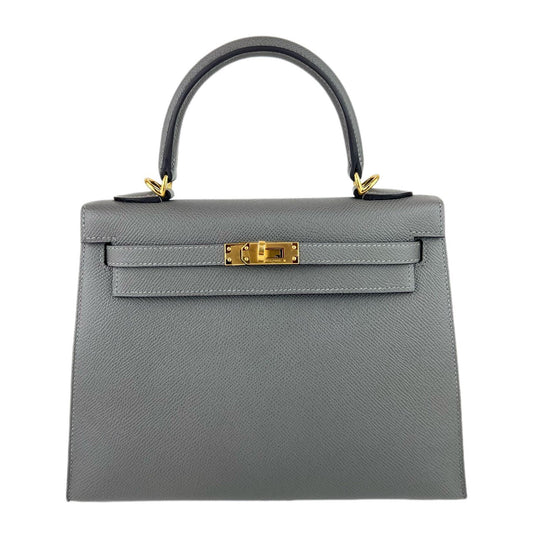 Kelly25 Sellier ケリー25 セリエ Gris mayer グリメイヤー Epsom エプソン GHW ゴールド金具 B刻 ハンドバッグ レディースバッグ