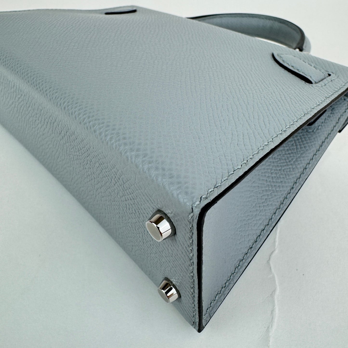 Mini kelly ミニケリー Blue gracie ブルーグラシエ  PHW シルバー金具 Epsom エプソン Stamp-K K刻印