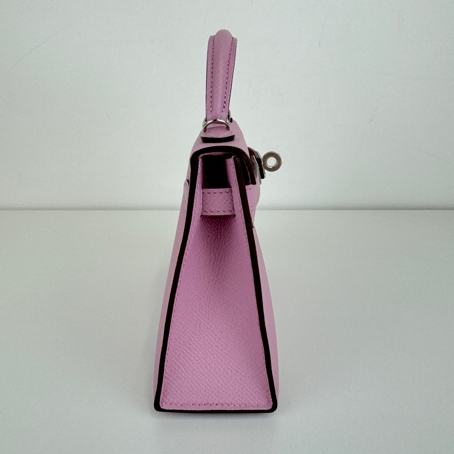 Mini kelly ミニケリー Stamp-B B刻印 Epsom エプソン Mauve sylvestre モーヴシルベストル PHW シルバー金具