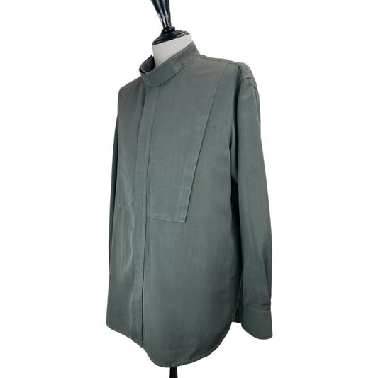 シャツ　ロングスリーブ　長袖 カーキ Kahki ビスコース 100%