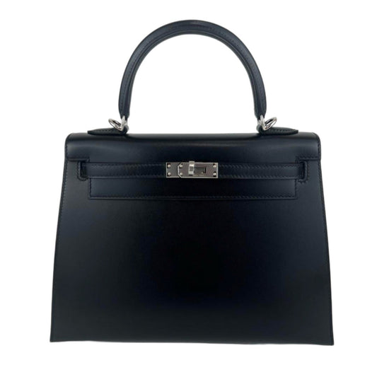 Hermès エルメス Kelly25 sellier ケリー25 セリエ Stamp-W W刻印  Box ボックス Black ブラック PHW シルバー金具