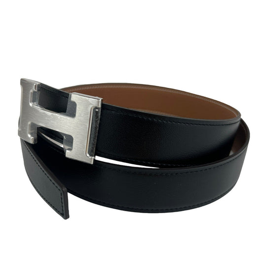 Ceinture H boucleGris moyen Cuir seul de ceinture H #100Black/Gold  Hベルトバックル リバーシブルベルトレザー Black ブラック/Gold ゴールド