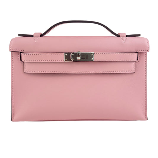 Pochette kelly ポシェットケリー Rose sakura ローズサクラ Swift スイフト PHW シルバー金具 Stamp-K K刻印