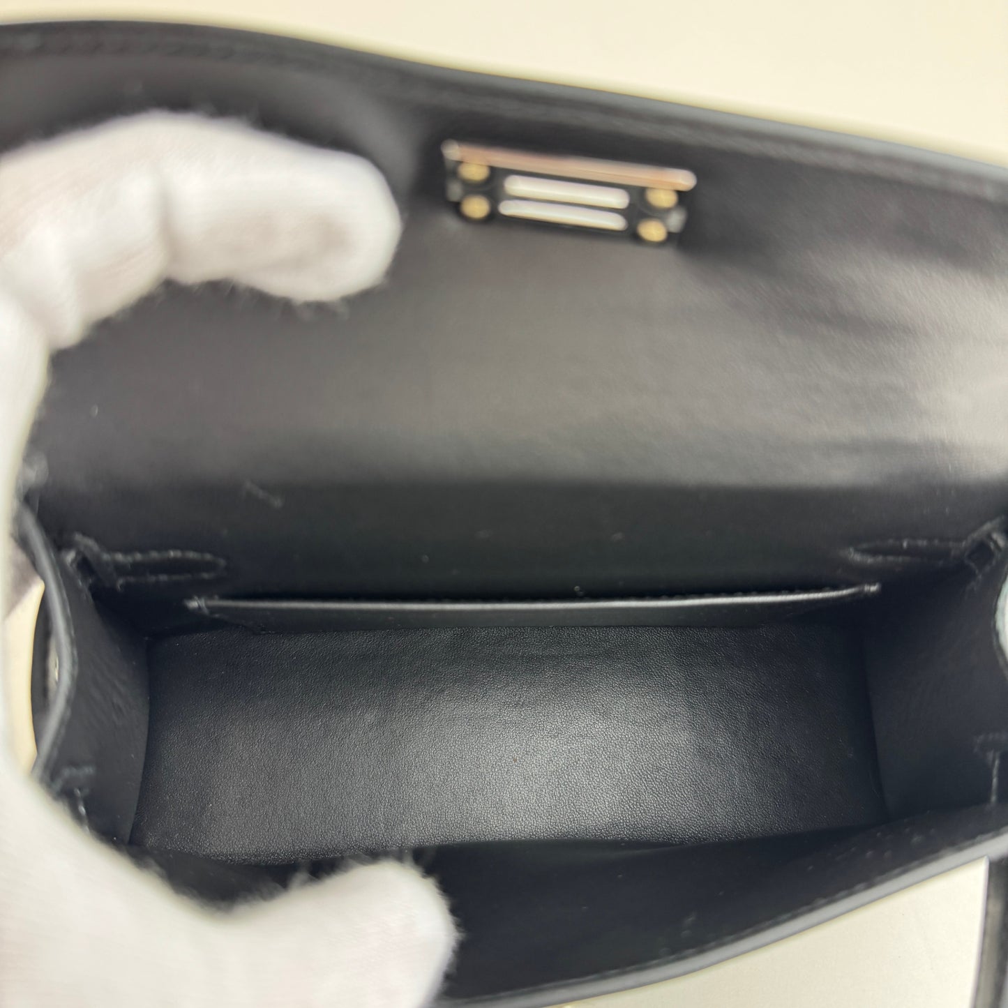 Mini kelly cloute ミニケリークルーテ Stamp-B B印 Boxcalf ボックスカーフ Black　ブラック PHW シルバー金具