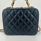 CHANEL シャネル ココマーク マトラッセ ヴァニティ トップハンドル  チェーンショルダーバッグ Black ブラック  GHW ゴールド金具 　AS3319 ICチップ