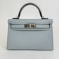 Mini kelly ミニケリー Blue gracie ブルーグラシエ  PHW シルバー金具 Epsom エプソン Stamp-K K刻印
